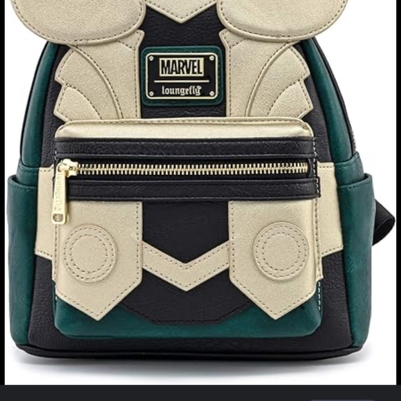 Loungefly Marvel Loki Green/Beige Backpack New - Picture 6 of 6